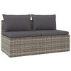 vidaXL 2-seater Garden Sofa Grey Poly rattan 2-Seater Adjustable Feet