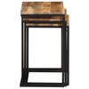 vidaXL Nesting Table Set of 3 Natural wood with black metal