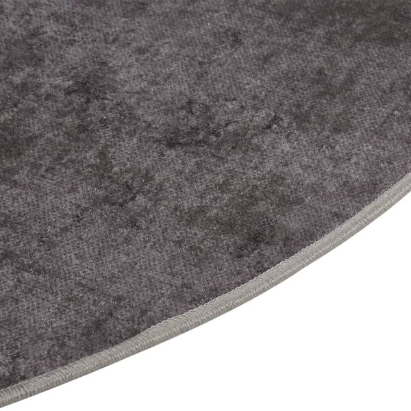 vidaXL Rug Grey 100% Polyester Ø 47.2 in Decorative Inlays Rug Round