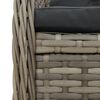 vidaXL Garden Dining Set Grey Poly Rattan Standard Adjustable Armrests