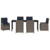 vidaXL Garden Dining Set 7 pcs Gray Poly rattan