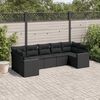 vidaXL Garden Sofa Set Set of 7 Black PE rattan Medium Modular