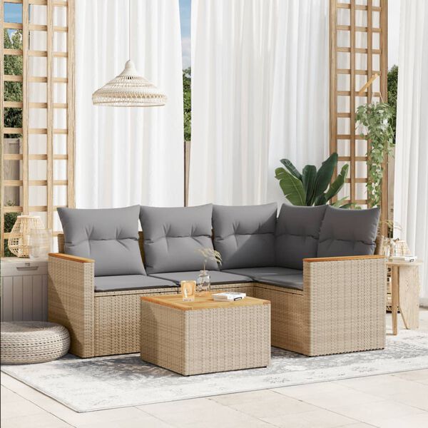 vidaXL Garden Sofa Set Mix Beige
