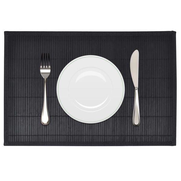 vidaXL Placemat Black Bamboo, Polyester Extra Large Non-slip Placemat