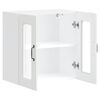 vidaXL Kitchen Wall Cabinet White Engineered Wood and Glass Standard