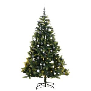 vidaXL Artificial Hinged Christmas Tree Light green and dark green