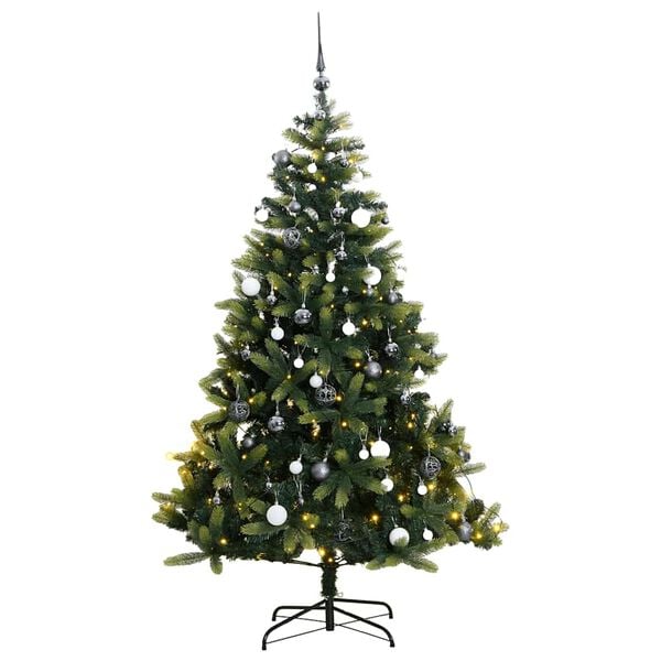 vidaXL Artificial Hinged Christmas Tree Light green and dark green