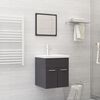 vidaXL Bathroom Furniture Set High gloss grey, White