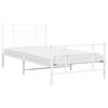 vidaXL Bed Frame White Powder-coated steel 42.1 x 79.9 in Bed Frame