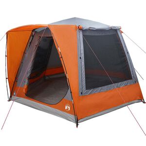 vidaXL Camping Tent Gray and orange 420 x 420 x 227 cm Polyester