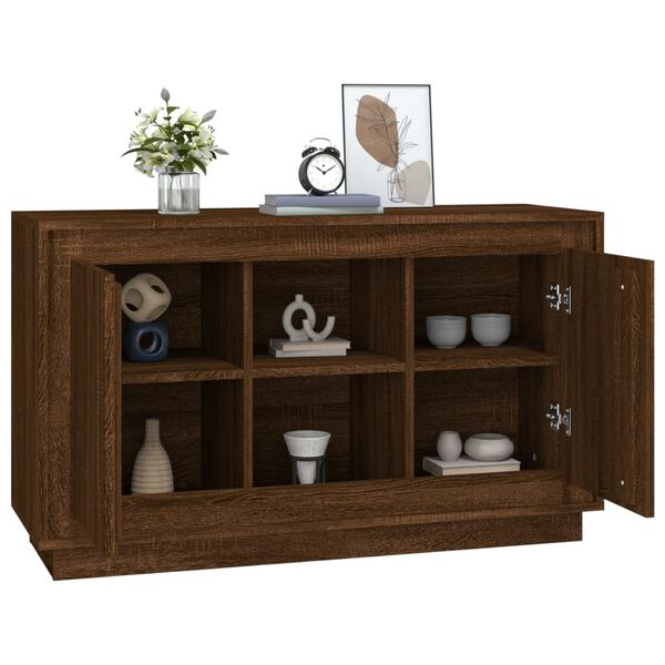 vidaXL Sideboard Brown Oak Engineered Wood Medium Sideboard