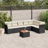 vidaXL Garden Sofa Set Black, Cream White