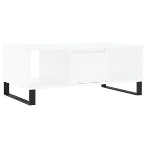 vidaXL Coffee Table White Engineered wood, metal Medium Coffee Table