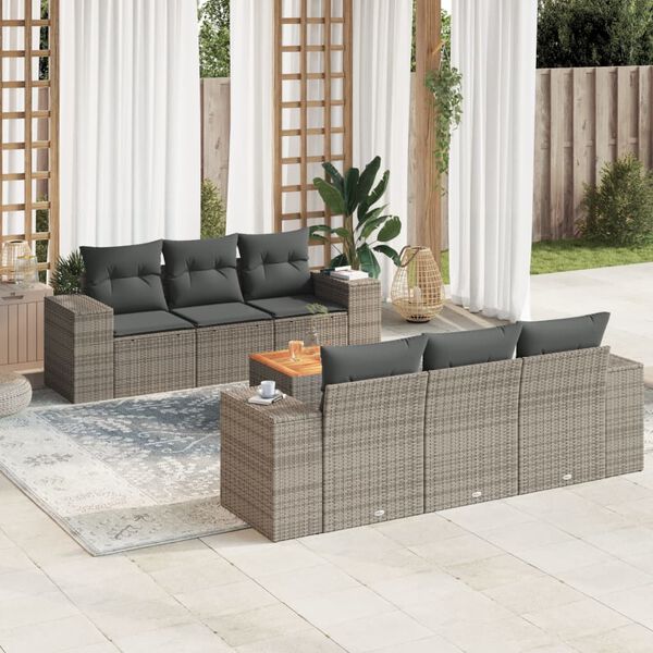 vidaXL Garden Sofa Set Grey