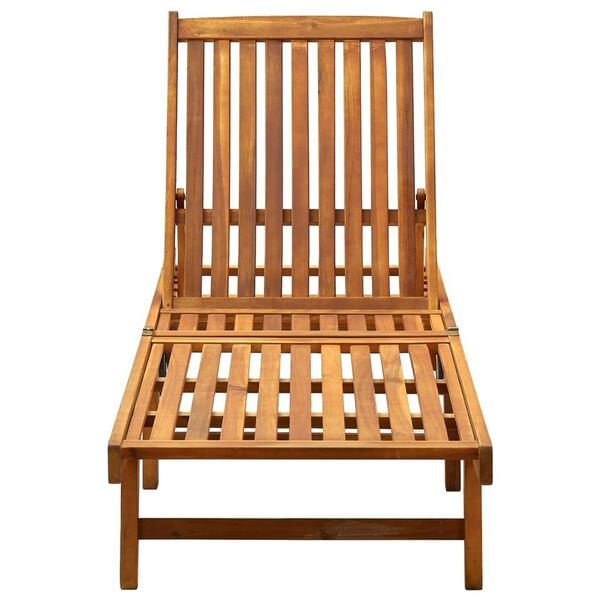 vidaXL Sunlounger Brown with cream cushion Solid Acacia wood Standard