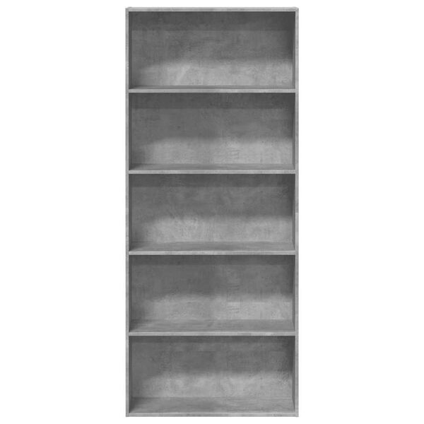 vidaXL Book Cabinet Concrete grey Engineered wood Tall Book Cabinet