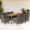 vidaXL Garden Dining Set Grey