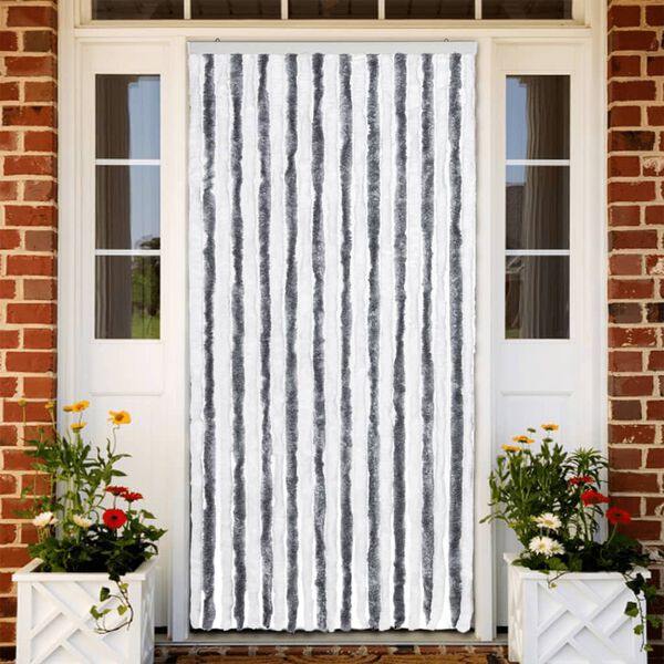 vidaXL Insect Curtain Grey and White 35.4x86.6" Chenille