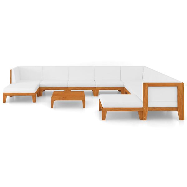 vidaXL Garden Lounge Set Cream white, natural wood