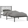 vidaXL Bed Frame Black Powder-coated steel Twin Bed Frame Rectangular