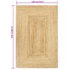 vidaXL Area Rug Natural Jute Medium Tough Area Rug Rectangular