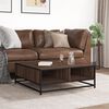 vidaXL Coffee Table Brown oak and black Engineered wood and metal Medium