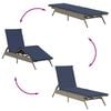 vidaXL Patio Sun Lounger Gray PE rattan Extra Long Adjustable Footrests