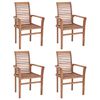 vidaXL Dining Chair Set of 4 Warm Teak Fine sanded teak hardwood