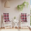 vidaXL Highback Chair Cushion Set of 2 Red Check Pattern
