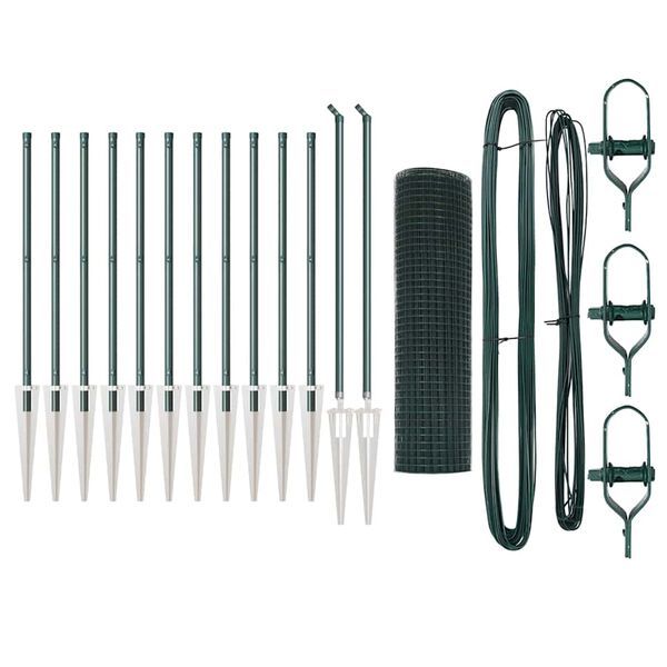 vidaXL Fence Post Green 82.02 x 2.62 ft (0.98 x 0.98 in mesh)