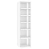 vidaXL Shoe Cabinet Set of 2 High Gloss White Engineered Wood Slim