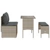 vidaXL 3 Piece Patio Dining Set with Cushions Light Grey Poly Rattan