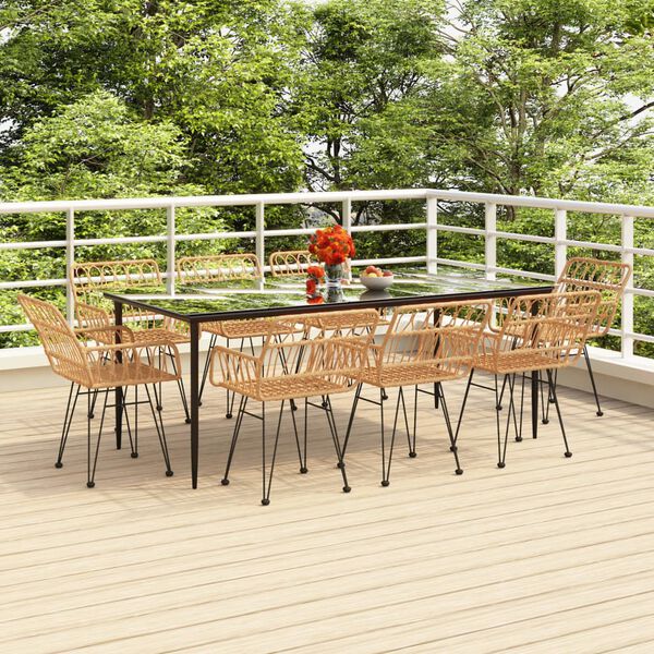 vidaXL Garden Dining Set Black