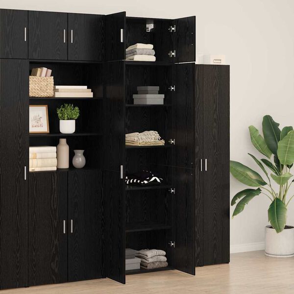 vidaXL Storage Cabinet 3 pcs Black Oak