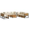 vidaXL Garden Sofa Set Cream White, Natural Wood