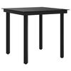 vidaXL Garden Dining Table Black Powder-coated steel, glass Medium Tough