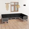 vidaXL Garden Lounge Set Grey, Anthracite Solid Pinewood, 100% Polyester