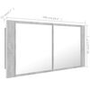 vidaXL LED Mirror Cabinet Concrete Grey Engineered Wood, Acrylic
