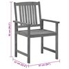 vidaXL Patio Chairs with Cushions 2 pcs Gray Solid Acacia Wood