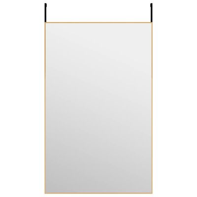 vidaXL Door Mirror Gold 19.7"x31.5" Glass and Aluminum