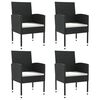 vidaXL Garden Dining Set Black Poly Rattan Medium Removable Covers
