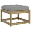 vidaXL Garden Footstool Grey, Natural Wood