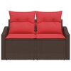 vidaXL Garden Sofa Brown 123 x 62 x 69cm poly rattan