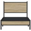 vidaXL Bed Frame Sonoma Oak Steel, Engineered Wood Twin Bed Frame
