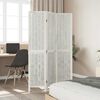 vidaXL Room Divider 3 Panels White Solid Wood Paulownia