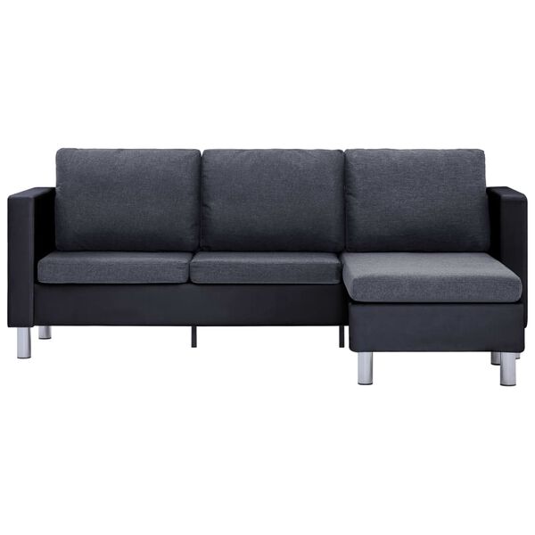 vidaXL Sofa Black (sofa), Dark Gray (cushions)