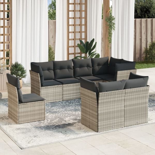 vidaXL Garden Sofa Set Light Grey