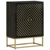vidaXL Sideboard Black and Gold Solid mango wood Medium Sideboard