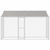 vidaXL Dog Cage with Roof Silver 157.48 x 78.74 x 101.57 in