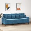 vidaXL 3-seater Sofa Blue Velvet (100% polyester), metal, textilene